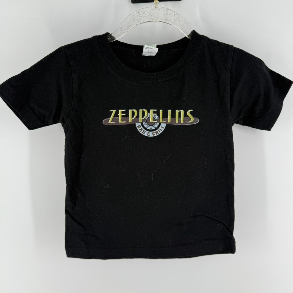 Precious Cargo T Shirt‎ Toddler 2T Black Graphic Zeppelins Bar & Grill Print